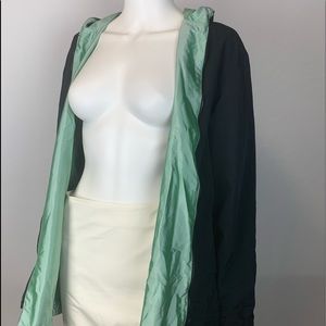 Black/Mint Green Reversible Silk Rain Jacket